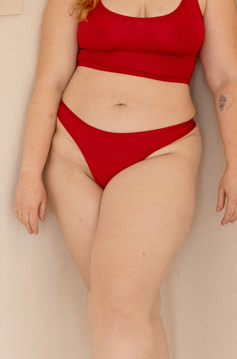 Palmer Thong in Scarlet - MARY YOUNG