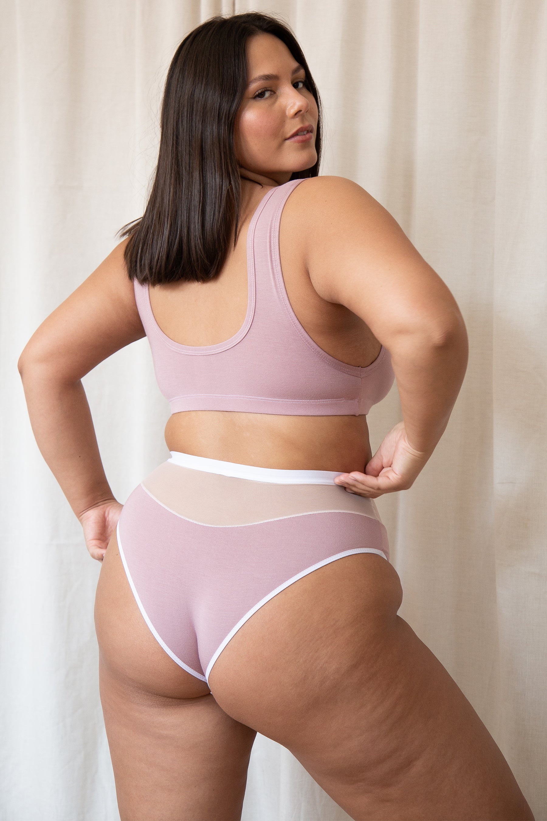 Logan High Cut Bikini in Dusty Rose - MARY YOUNG