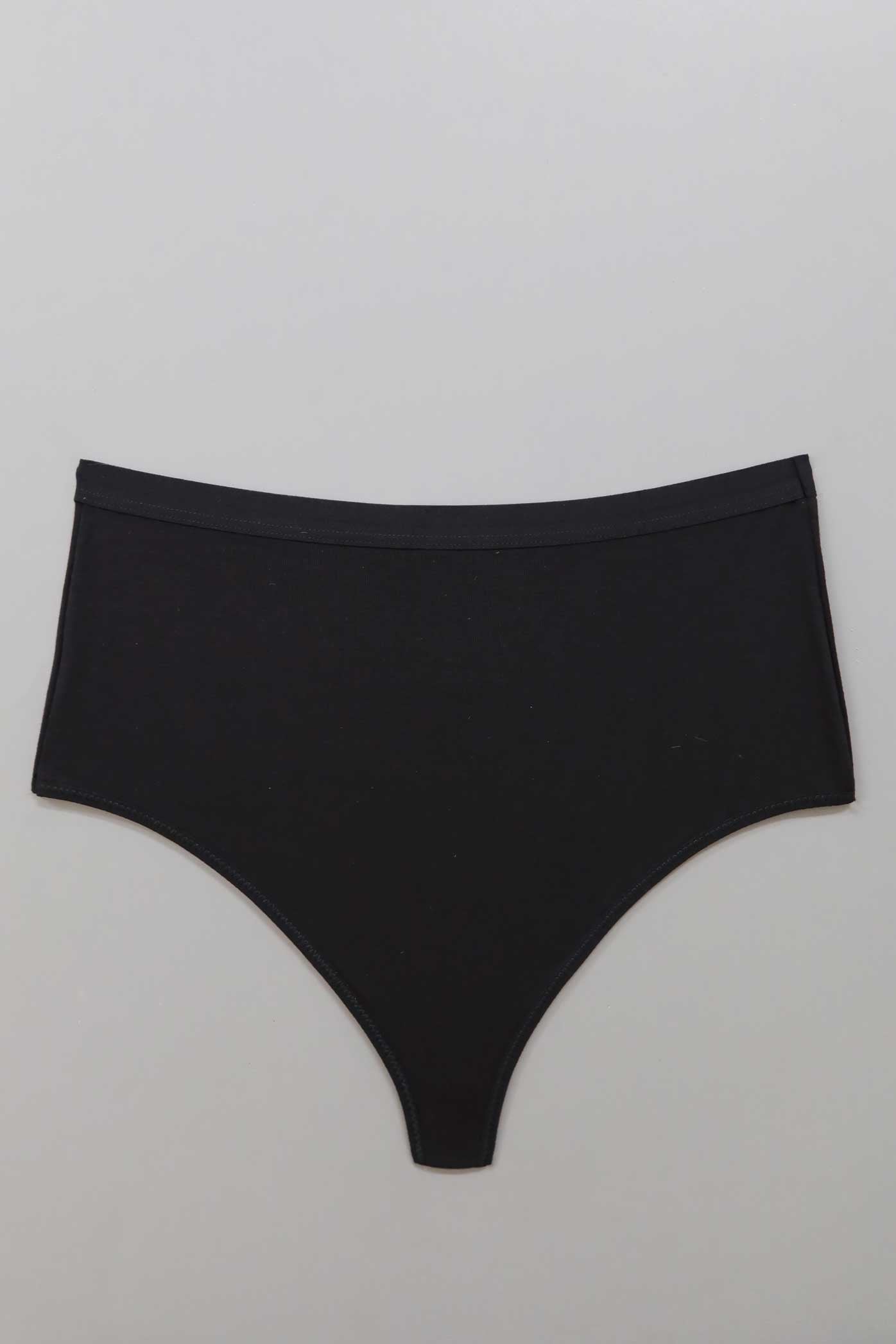 Black Eva Thong Panty Sexy Erotic Lingerie for Women High Rise