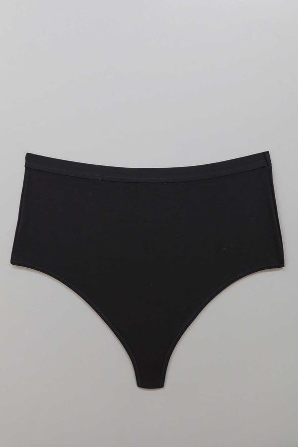High Waist Thong in Black - MARY YOUNG