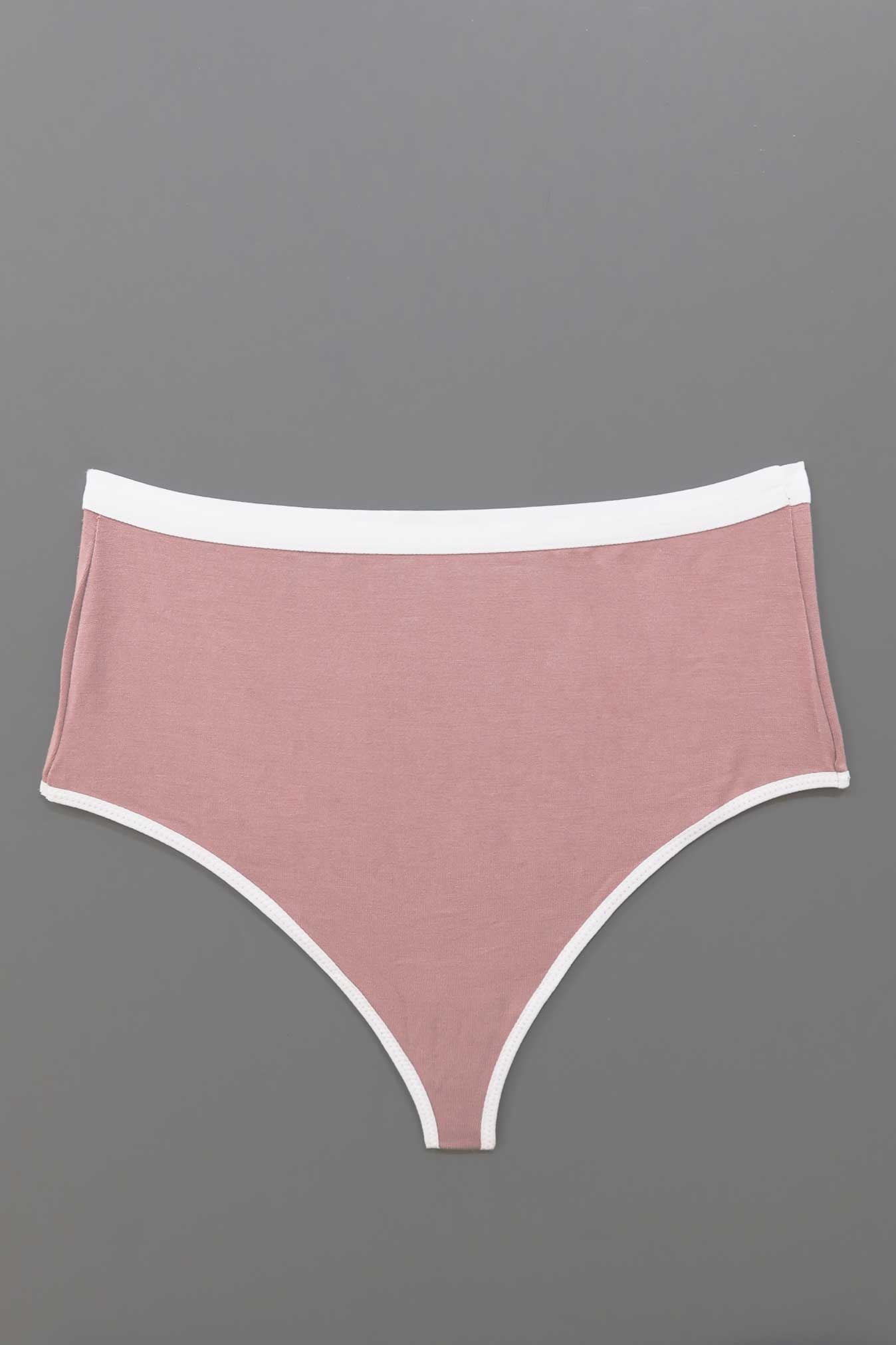 High Waist Thong in Dusty Rose - MARY YOUNG
