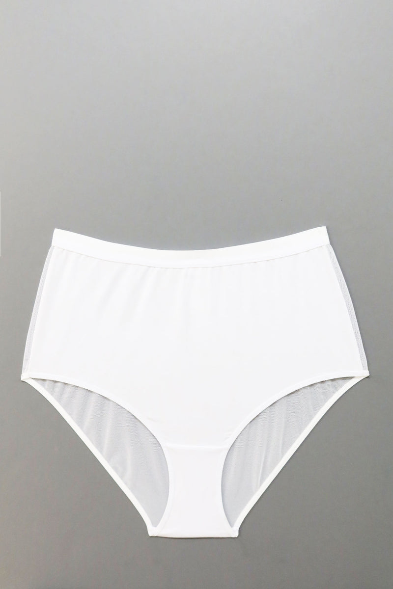 Lux High Waist Brief in White - MARY YOUNG
