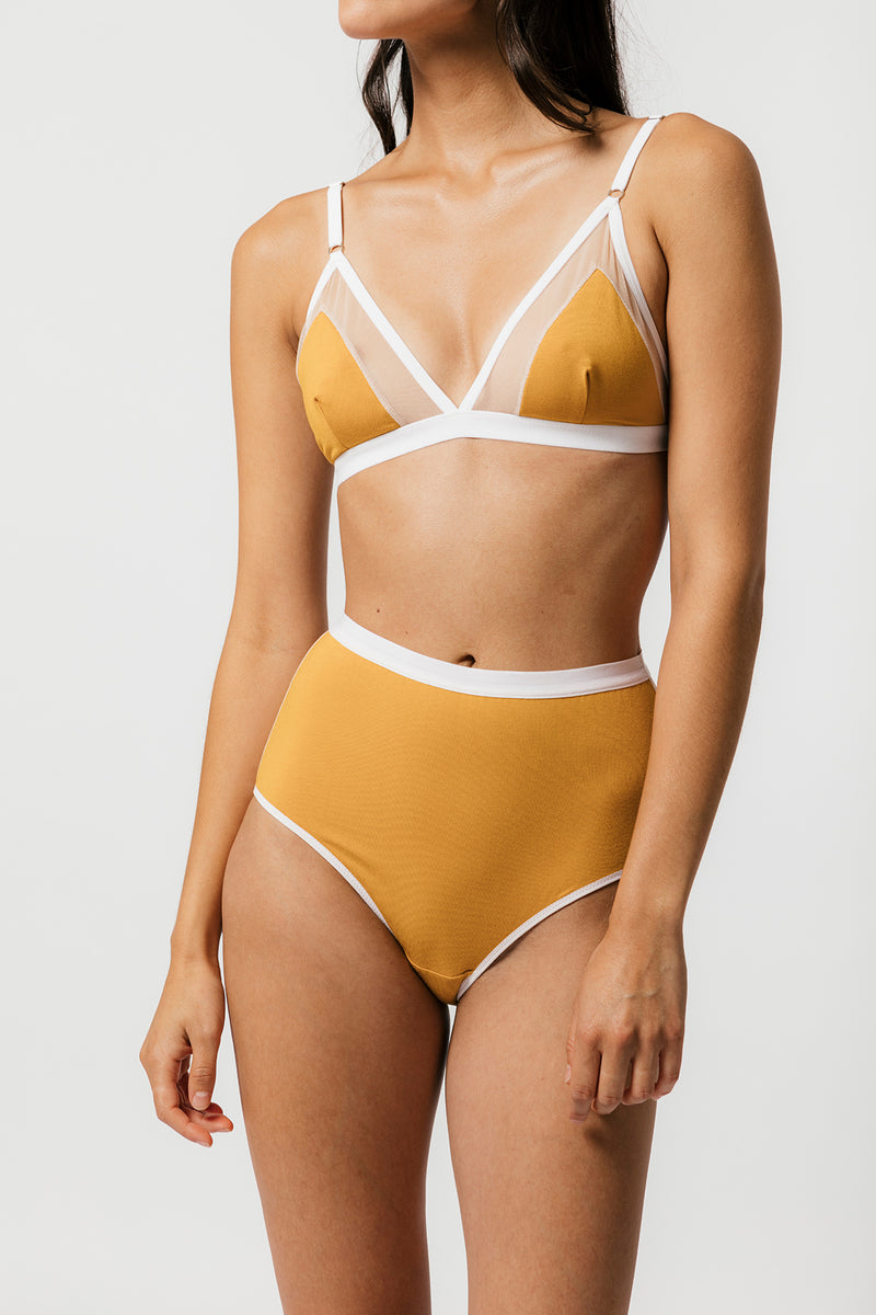 Lux High Waist Brief in Mustard - MARY YOUNG