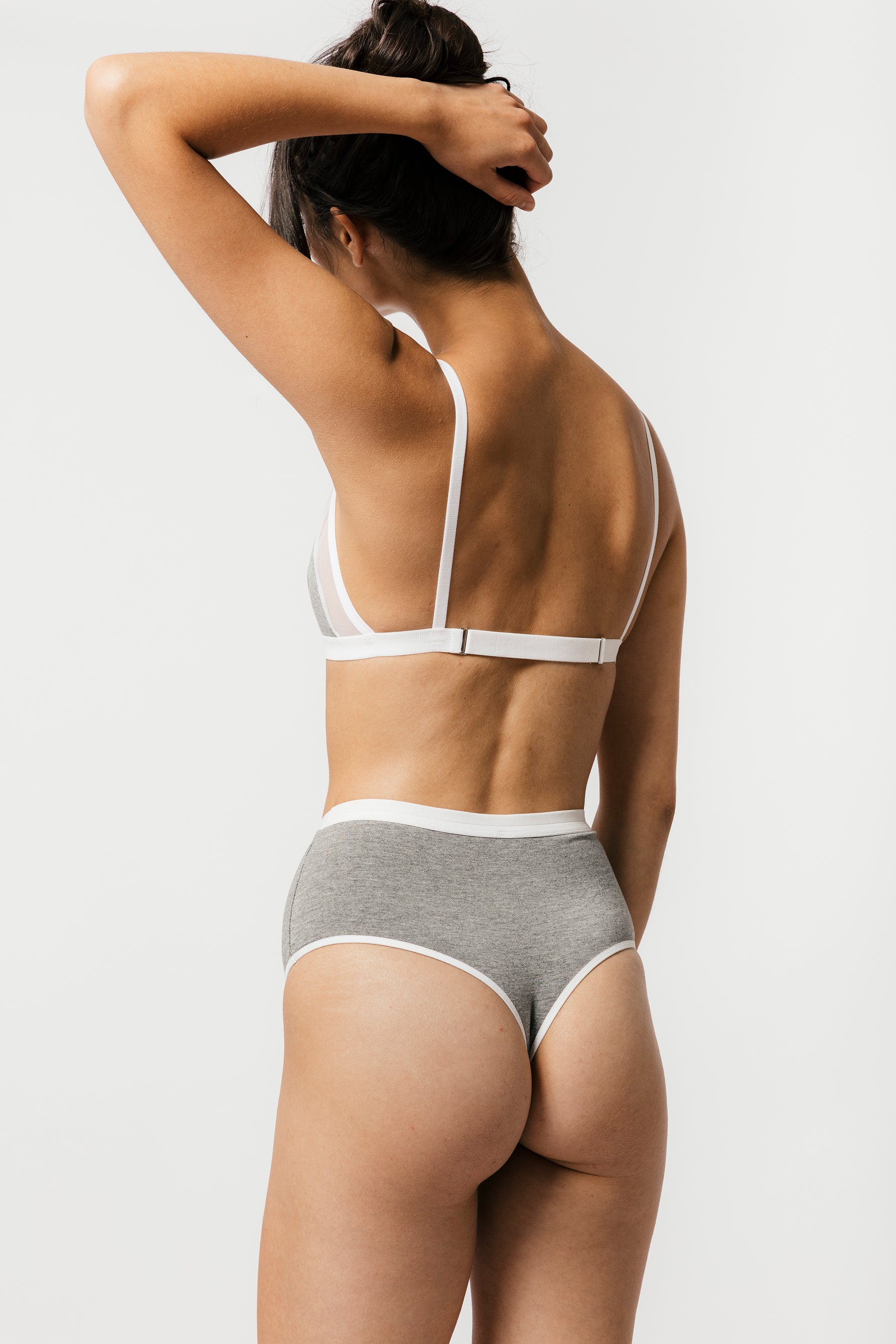 MARY YOUNG High Waist Thong in Grey