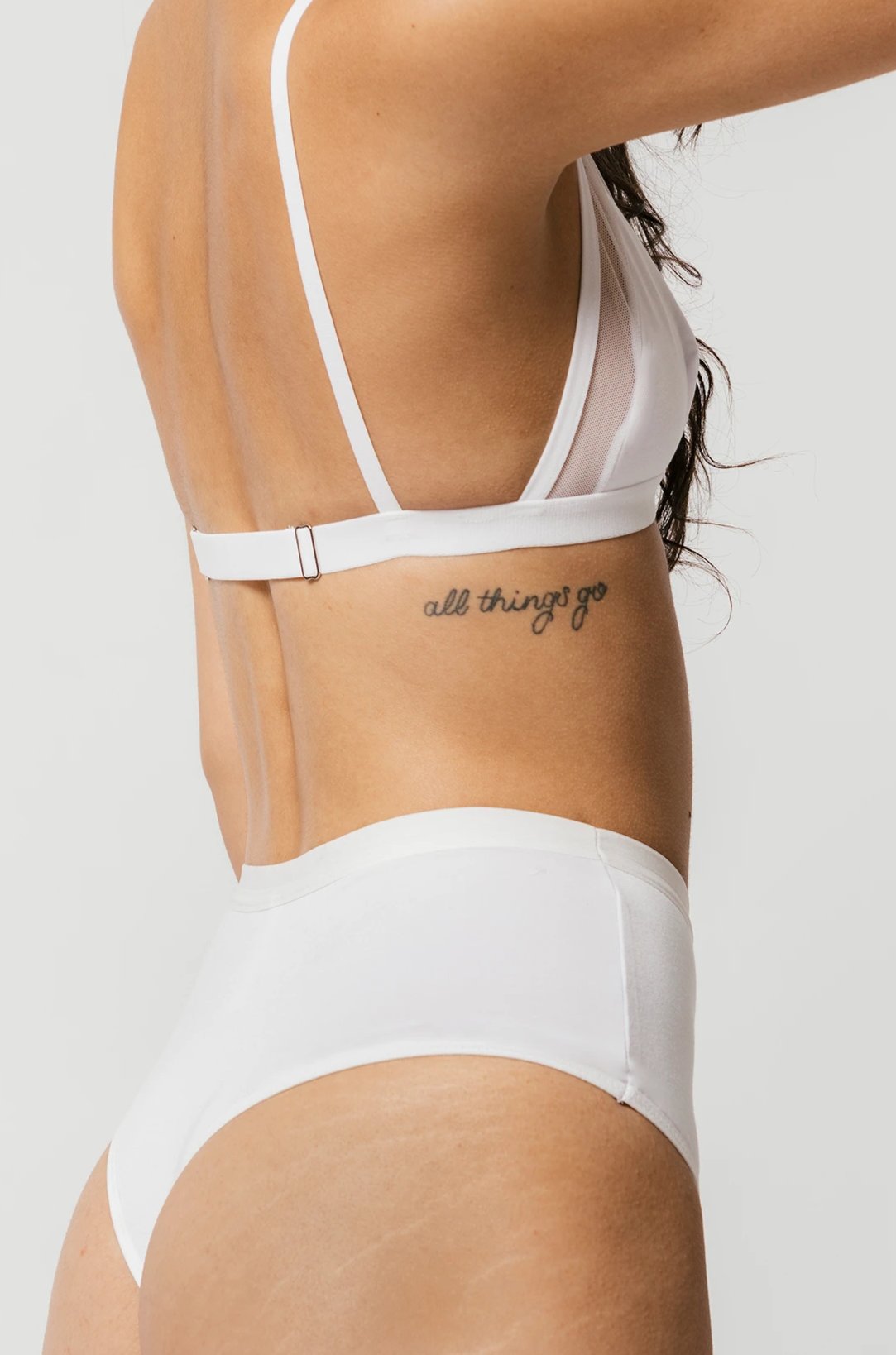 High Waist Thong in White - MARY YOUNG
