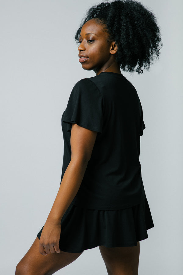 Malak Tee in Black Sample - MARY YOUNG