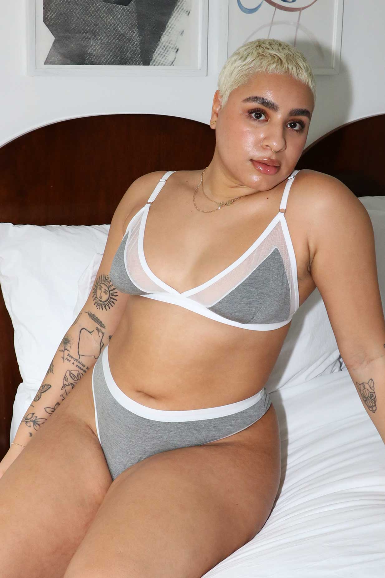 Emery Thong in Solid Grey - MARY YOUNG