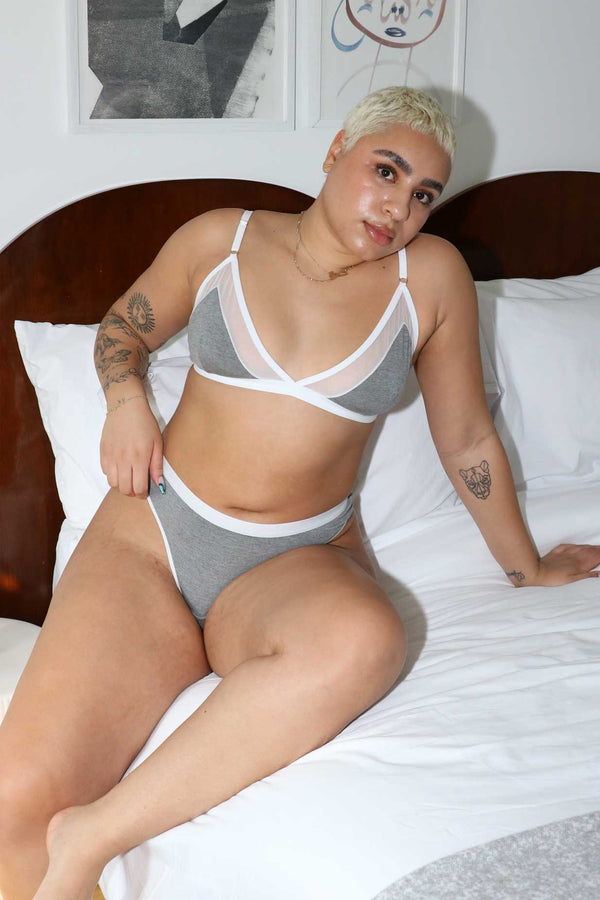 Emery Thong in Solid Grey - MARY YOUNG