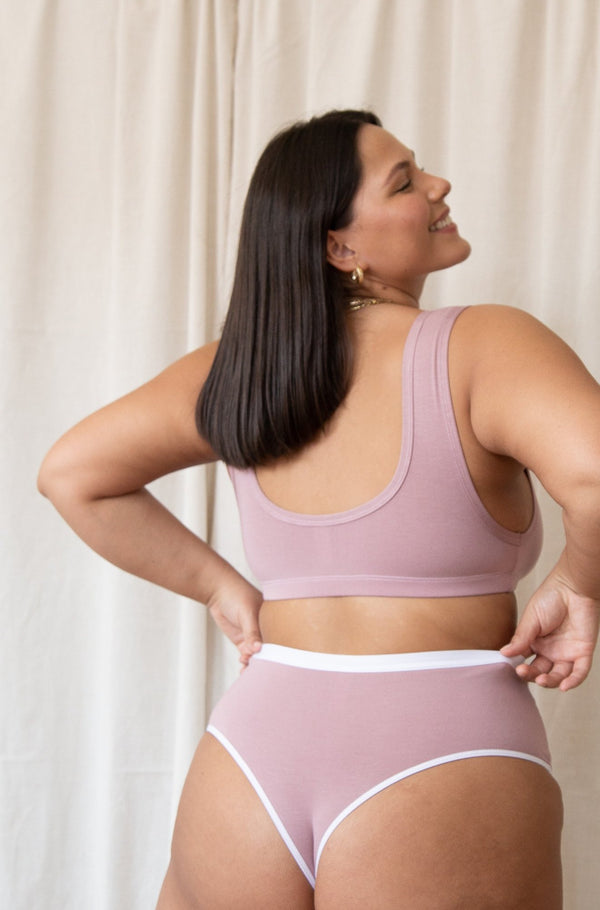 High Waist Thong in Dusty Rose - MARY YOUNG