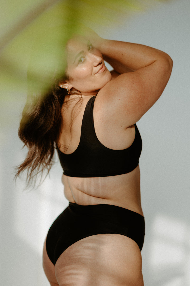 Mala High Cut Bikini in Black - MARY YOUNG
